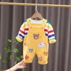 Family Matching Outfits Baby Boys Tracksuit Kids Long Sleeve Rainbow T Shirt Bib Pants Overalls 2pcs Set Children Clothing Infant Sport Formal Suit 230506