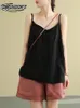 Camisoles Tanks Women's Tops Spaghetti Strap Camis Cotton Linen V Neck Loose Tank Tops Sleeveless Linens Loose Casual Women Summer Camisole 230506