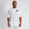 Herr t-skjortor överdimensionerade sommarmän trend mode lös kort ärm t-shirt kroppsbyggande fitness träning gata hip hop tshirt