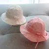 Czapki czapki urocze kubek dla dzieci stały kolor kwiat nadruku dla niemowląt dziewczęta plażowa wiosna letnie rybak słoneczne czapki 5-12m