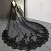 Wedding Hair Jewelry Real P os Black Long Boleros Bling Sequins Lace Cathedral Bridal Cape Bolero Mariage Accessories Shoulder Veil 230506