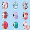 925 perles de charme accessoires fit pandora charms bijoux mat coloré verre de Murano