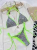 Kvinnors badkläder 2023 Bikini Bright Sexy Split Swimsuit Triangle Bag Women Two Piece Beach Holiday Swim Lady