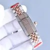 Montre entièrement diamantée pour hommes, mécanique automatique, 2824, saphir, 41mm, avec bracelet en acier serti de diamants, montres-bracelets pour femmes, Montre de Luxe