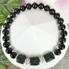 Strands MG1930 NOVO Design 6mm Raw Raw Black Turmaline Protection Protection Bracelet Raiz Chakra Grounding Jewelry