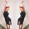 Stage Wear Sexy Latin Dress Women Black Samba Dance Costume Designer Clothes Pleat Tango Dresses Backless Salsa Clothing JL3948