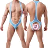 Tanques masculinos tops de roupa íntima gay masculina lingerie sexy malha bodysuit jockstrap modearwear wrestling singlet collant jumpsuits suspensa sexy teddies 230506