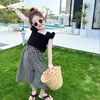 Clothing Sets Summer Children S Girls Camisole Top Plus Plaid Wide Leg Pants 2Pcs Fashion Baby Kids Clothes Suit 230505