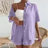 Gym Kleding Women's Vacation Fashion Casual Pak Solid Color Summer Shorts en Shirt Top Two Piece Sets Suite Suite Swimming Suits