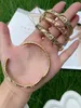 Bileklik 3pcs Moda Altın Kaplama Gökkuşağı Bangles Trend CZ Zirkon Bilezik Kadınlar Vintage Lüks Partisi Hediye Takı 230506