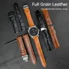 Watch Bands Fashion Brown Black Leather Strap 18mm 20mm 22mm 24mm Men Women band Universal Butterfly Buckle Band Bracelet 230506