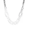 Chains Metal Chain Necklace Simple And Transparent Acrylic Splicing Neck Clavicle Men's Jewelry