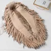 Scarves 2023 Cold Winter Thick Warm Fur Scarf Women Fashionable Real Raccoon Shawl With Fringes Luxury