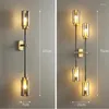 Vägglampor 2023 Design Copper Light Fixture Creative Bedside TV Bakgrund Decoration Lamp vardagsrum Guldmetall LED -lampor