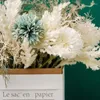 Decorative Flowers White Hydrangea Artificial Flower Eucalyptus Big Bouquet Fake Plant Silk Cloth Wedding Decoration Salon Party Bedroom