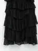 Повседневные платья Traf Black Blackless The Woman ruffle Long Платье Женщины Слипко Миди Сексуальные платья, дамы 2022 Рождественские ночные платья Z0506