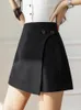 Kvinnors shorts hög midje kjol ankomst 2023 sommar koreansk stil fast färg allmatch damer aline korta byxor w1286 230505