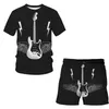Męskie dresy gitarowe wzór drukowania 3D T-shir-shirty