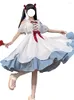 테마 의상 흰색 로리타 드레스 OP OP LOLI Daily Wear Princess Short Sleeve Kawaii Bow Party 패션 귀여운 애니메이션 고스 코스프레 일본인 하녀