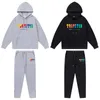 Vêtements de créateurs Sweats à capuche pour hommes Street Trendy Trapstar Rainbow Towel Brodé Loose Casual Unisex Plush Hooded Sweater/pants Sursuits Tops