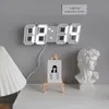 Zegary ścienne 3D Cyfrowe zegary LED Alarm Nordic zegar ścienny wiszący zegarek zegarów drzemki stołowej termometr Elektroniczne zegary cyfrowe 230505