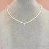Chains Boho Choker Necklaces Gold Plated Cross Chain Stainless Steel Jewelry Gift For Women Teen Girl Imitation Pearl Pendant Necklace