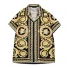 23SS Luxury Designer Shirt Men's Fashion Geometric Classic Print Bowling Shirt Black Hawaiian Flower Casual Shirt Men's Loose Short Sleeve AB19