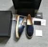 Luxusschuhe für Damen, Designer-Loafer, Espadrilles, Sommer-Slide-Designer, Damen, flach, Strand, halbe Hausschuhe, Mode, Damen, Fisherman-Leinwandschuh mit Box