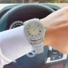 часы Iced Out Мужские часы Высококачественные роскошные часы Дизайнерские блестящие часы с бриллиантами Муассанит Хип-хоп Кварцевые часы из нержавеющей стали Золотые часы Iced Out