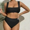 Traje de baño para mujer, trajes de baño para mujer con pantalones cortos, traje de baño para adolescentes para niños, Bikini 2023, protección para mujer dividida