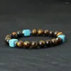 Charm Armband Fashion Men Armband Natural Stone Pärled 8mm Volcanic Rock Tiger Eyes Blue Howlite Strand Braclet Meditation Chakra Braslet