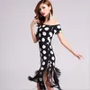 Stage Wear Arrival Dot Pattern Design Ballroom Latin Salsa Dance Dress Outfit Sexy Tassel M/L/XL Size Available