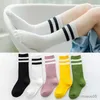 3 pièces 1-7 ans enfants garçons tout-petits filles genou haut Long doux coton bébé rayure enfant chaussettes école sport chaussette quatre saisons