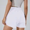 Yoga Outfits NWT Women Running Shorts Zipper Pockeks Sports Gym kort träningsträning 230505