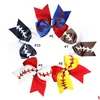 Hair Accessories 10 Colors Softball Baby Headband Girl Baseball Hairbands Rugby Bowknot Tail Bows Cheerleading C6425 Drop Delivery K Dhanj