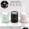 Other Interior Accessories 280Ml Trasonic Air Humidifier Candle Romantic Soft Light Usb Essential Oil Diffuser Car Purifier Aroma An Dhpjs