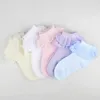 3st par Cotton Lace Ruffle Princess Mesh Breattable Socks Children Ankel Short Sock White Pink Blue Baby Girls Kids Toddler