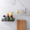 Organisation Kitchen Gadget levererar badrumsställ köksorganisatör väggmontering Bracket vägg förvaring rack krydda burk rack skåp hyllan