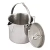 Camp Cuisine 1.2L En Plein Air En Acier Inoxydable Bouilloire Montagne Escalade Camping Théière Portable Pot Suspendu Cuisinière Café Pot Pique-Nique Pot P230506