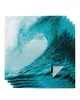 Столовая салфетка 4pcs Cyan Waves Seascape Summer Painting Square 50 см свадебной украшения ткани кухня порция салфетки