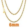 KRKC – collier Hip Hop en acier inoxydable 316L, Bracelet, chaînes en corde torsadée plaquée or véritable 18 carats