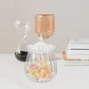 Storage Bottles Home Glass Candy Can Novel Jar Creative Tea Holder With Lid