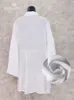 Kvinnors badkläder Kvinnors baddräkt Cover -Ups Mandarin Sleeve Kaftan Beach Tunic Dress Robe de Plaage Solid White Pareo Coverups Q429 230506