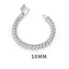 Instock OEM Custom Hip Hop fully Iced Out 925 Sterling Silver VVS Moissanite Cuban bracelet Necklace Link Chain for men women