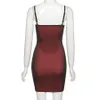 Casual jurken sexy mini jurk zomer mesh dubbele laag sexy magere rode jurk vrouwen mouwloos feest bodycon z0506