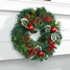 Декоративные цветы Рождественский венок 35 см искусственный сосновый конус красный фруктовый шарики зимний фестиваль входной дверь вешалка