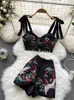 Women's Two Piece Pants SINGREINY Print Chinese Women Summer Set Zipper 2 Sets Tassel Retro Sexy Slim Vacation Beach 230506