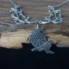 Chains Halloween Witch Vintage Viking Raven Rune Necklace Branch Pendant Gift