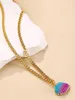 Pendant Necklaces Bohemia Colorful Shell Pendent Metal Gold Color Chain Necklace For Women Fashion Beach Party Jewelry