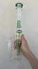 15" Shisha-Becher Glasbong Wasserpfeifen Dab Rig Catcher dickes Material zum Rauchen Green Tube Bong Doppelperkolator Glasbong Recycler Rauchen Shisha-Pfeife